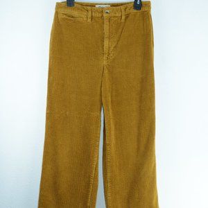 Madewell Pants Womens Yellow/gold Slim Emmett Wide Leg Crop Corduroy - Size 29